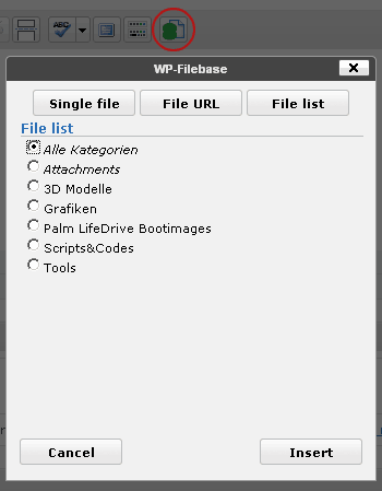 WP-Filebase Editor Button WP-Filebase Editor Button